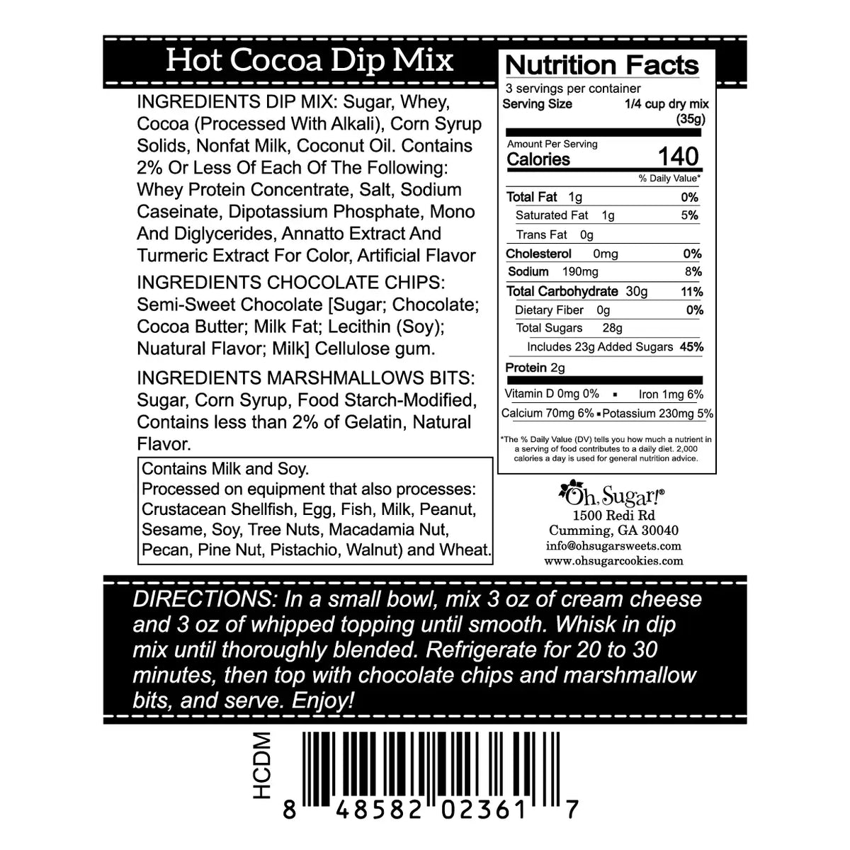 Oh, Sugar! Hot Cocoa Dessert Dip Mix