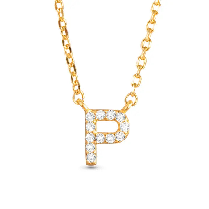 Amanda Blu Cz Initial Necklaces-P