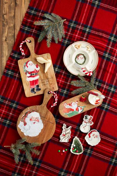 MUD PIE SANTA ENAMEL TRAY & DIP SET