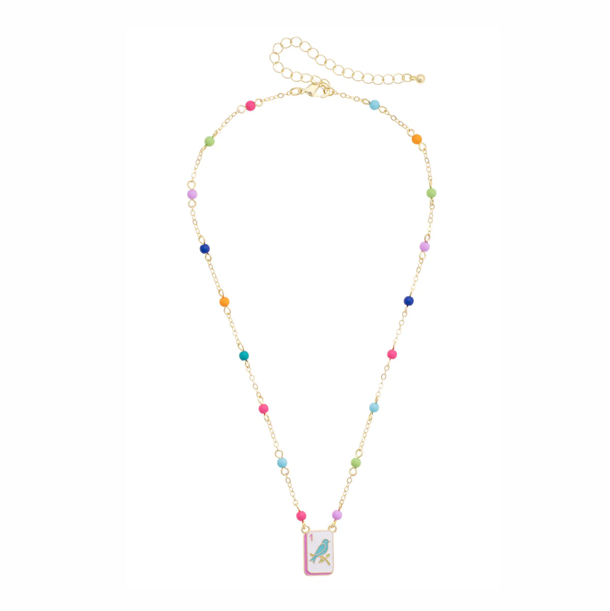 Canvas Style Bird Bam Layering Necklace in Pastel Multi