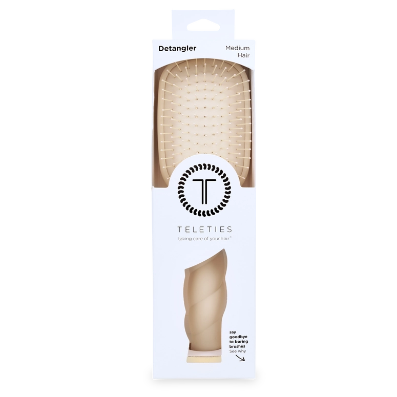 Teleties Detangler Hair Brush For Medium Hair - Tan
