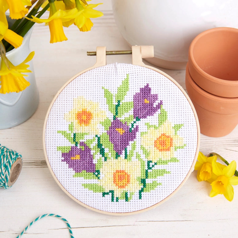 Simply Make Cross Stitch Craft Kit Daffodils & Crocus Design