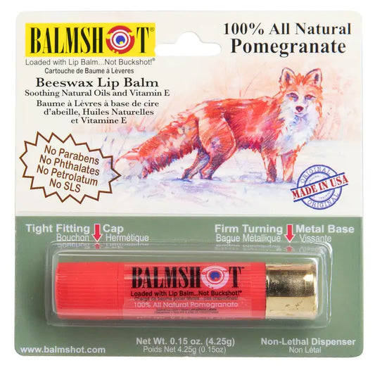 BALMSHOT Pomegranate Beeswax Lip Balm (100% All Natural)