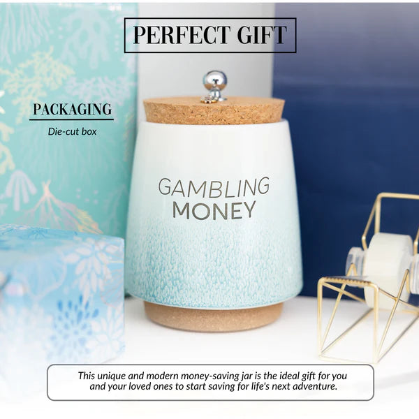 PAVILION GAMBLING 6.5" CERAMIC SAVINGS BANK