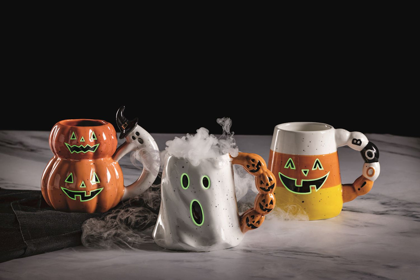 MUD PIE HALLOWEEN GLOW MUGS