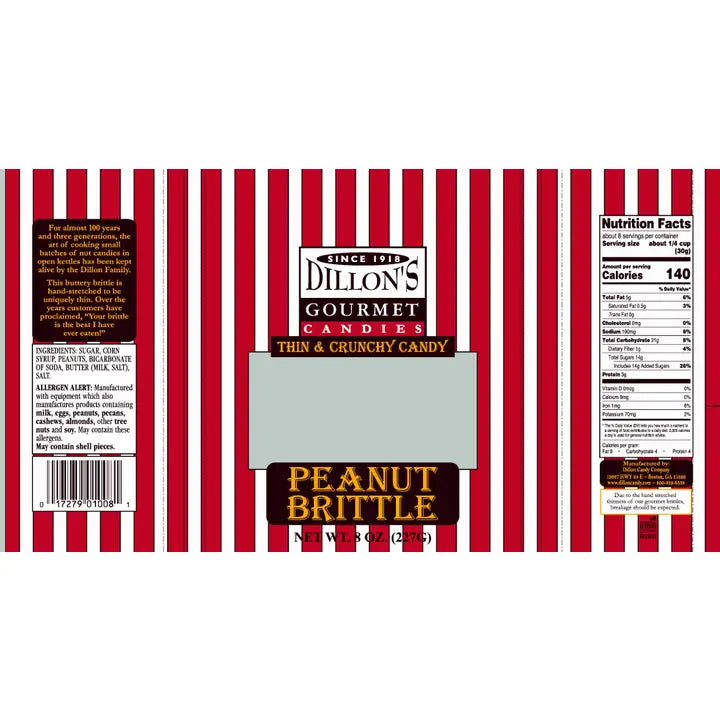 Dillon's Gourmet Candies Peanut Brittle, 8 oz Snack Tray