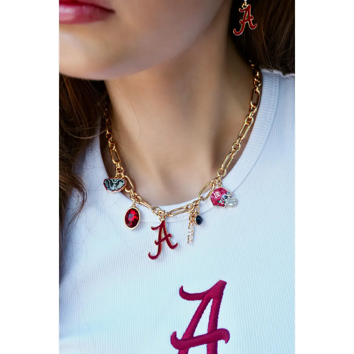Canvas Style Alabama Crimson Tide Gameday Charm Necklace