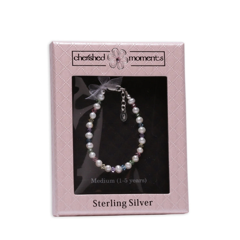 Cherished Moments Sterling Silver Baby's 1st Pearls Bracelet Keepsake Gift