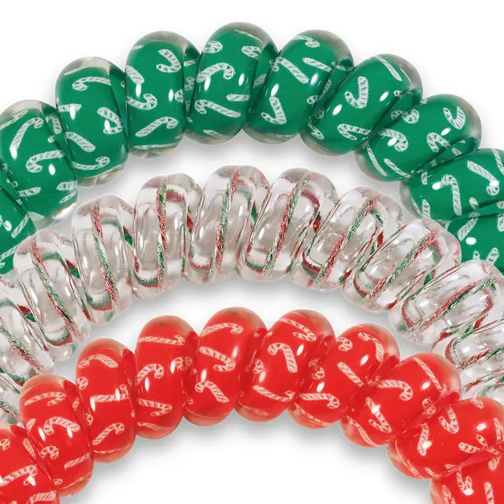 Teleties Spiral Hair Coils | Large | Hooked On Christmas Hair Ties