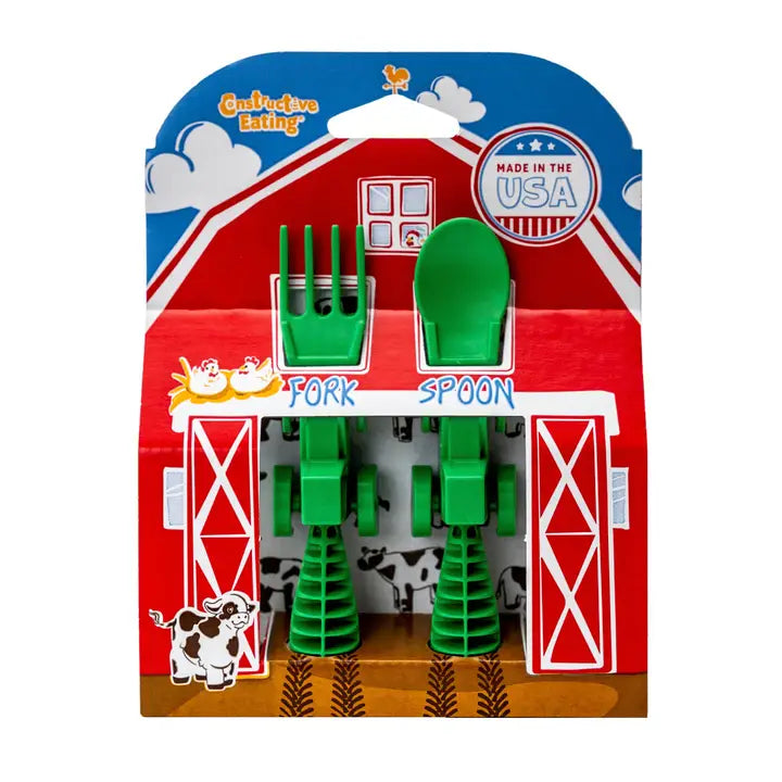 Constructive Eating Set of 2 Tractor Utensils