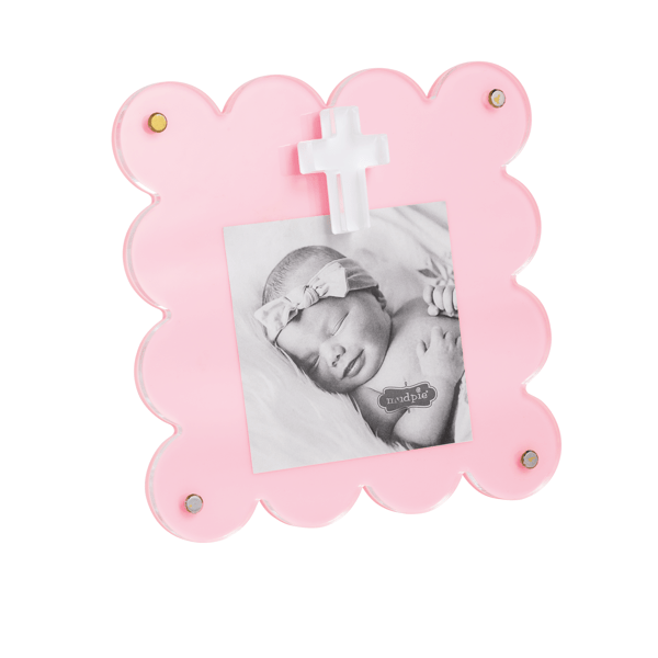 MUD PIE PINK ACRYLIC CROSS FRAME