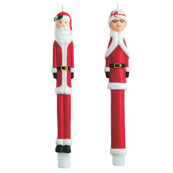 MUD PIE MR. AND MRS. CLAUS TAPER SET