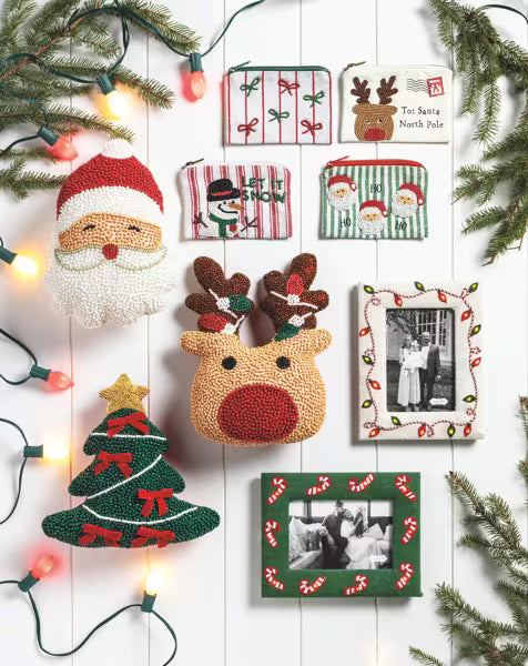 MUD PIE SANTA BEADED POUCH