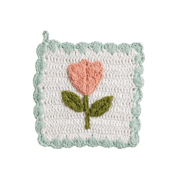 MUD PIE TULIP CROCHET POT HOLDER