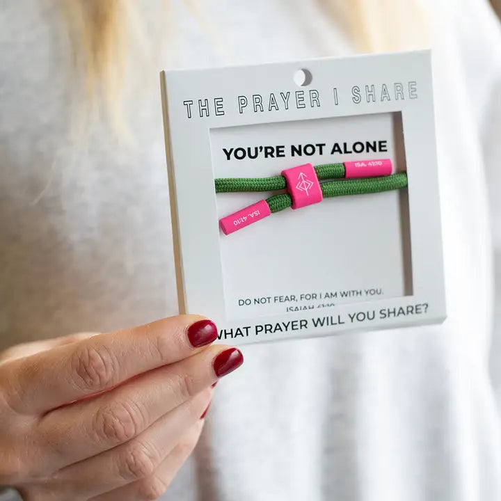 THE PRAYER I SHARE You're Not Alone Bracelet, Christian Cord Bracelet