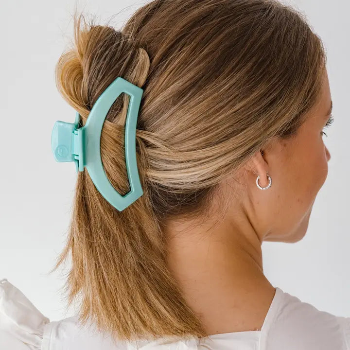 Teleties Open Hair Clip | Medium | Totally Turquoise