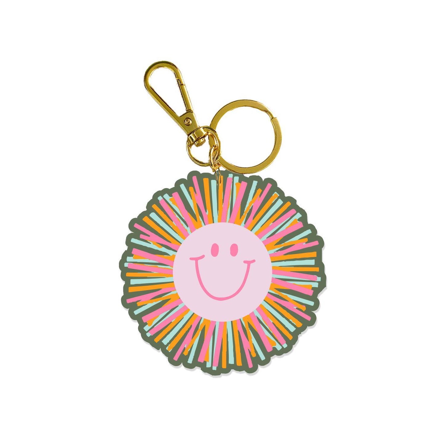 Mary Square Acrylic Keychain Smiley Face