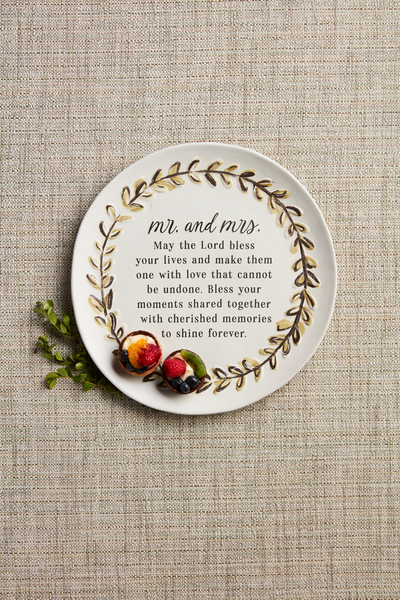 MUD PIE MR. AND MRS. BLESSINGS PLATE