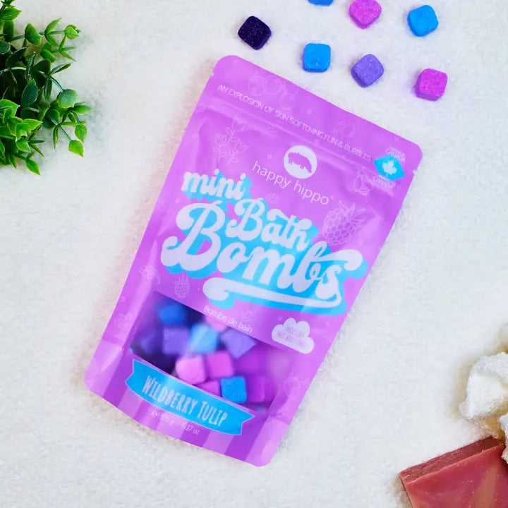 Happy Hippo Bath Wildberry Tulip- Mini Bath Bombs- Gift Bag