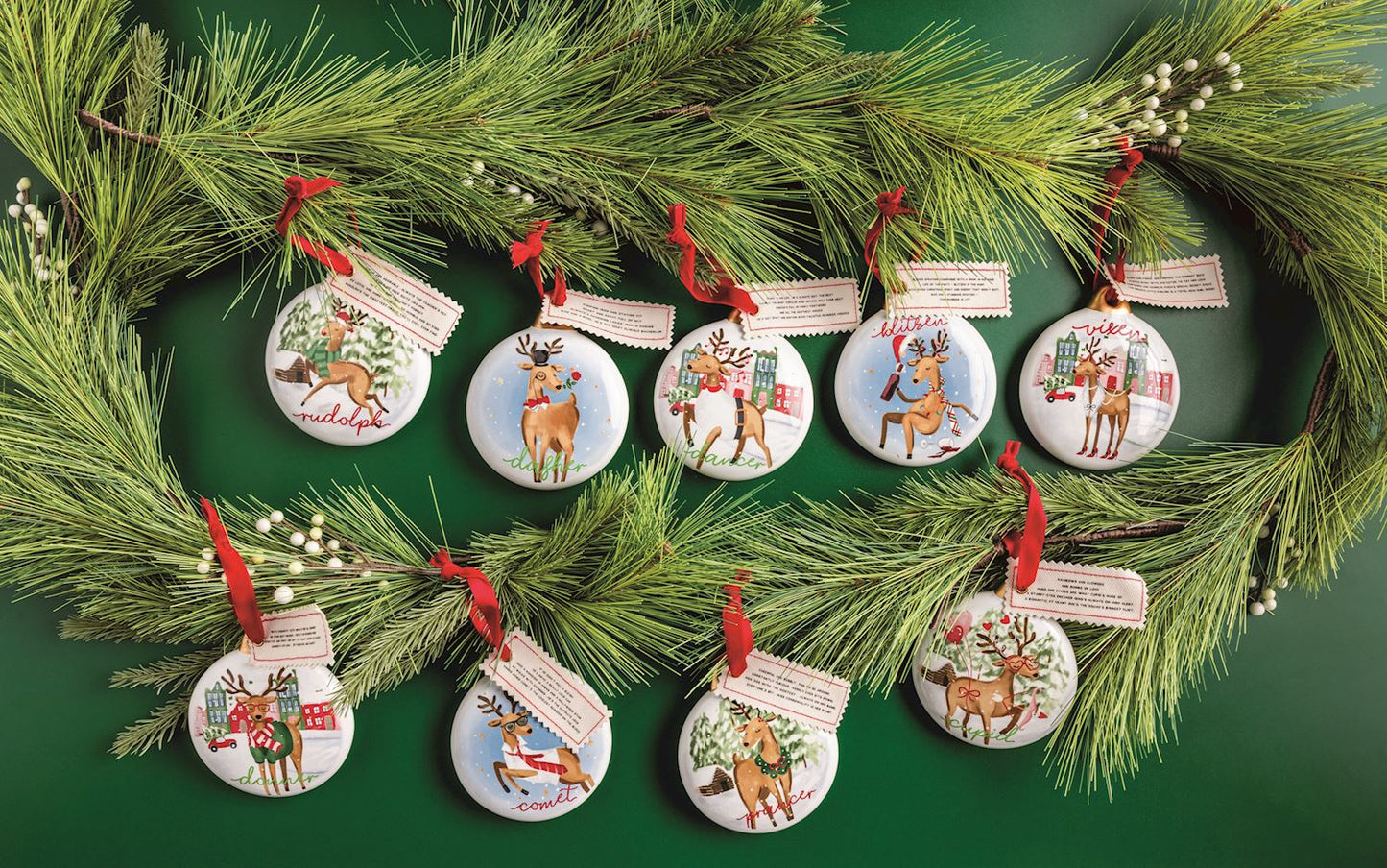 MUD PIE BLITZEN REINDEER NAME ORNAMENT
