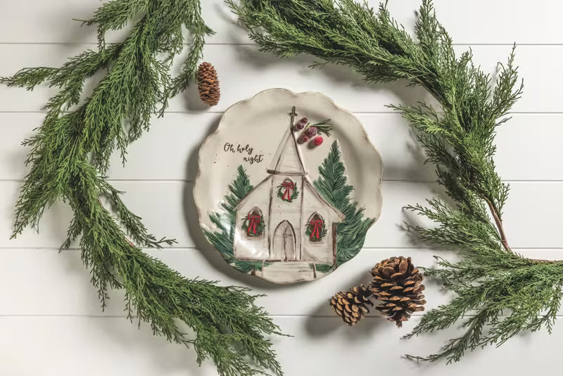 MUD PIE NATIVITY CHURCH PLATTER