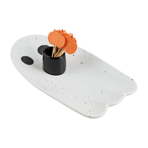 MUD PIE GHOST TRAY & TOOTHPICK SET