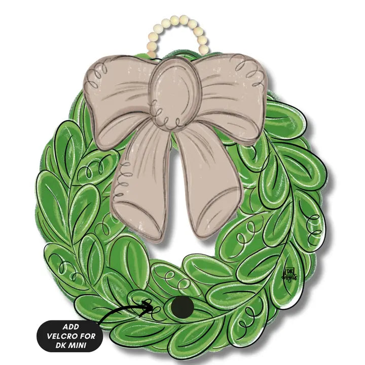 Dk Designs Mocha Bow Wreath Door Hanger (with Velcro For A Mini)