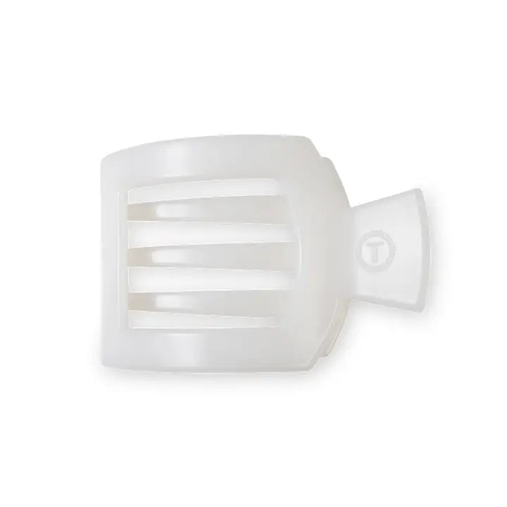 Teleties Coconut White Small Flat Square Clip