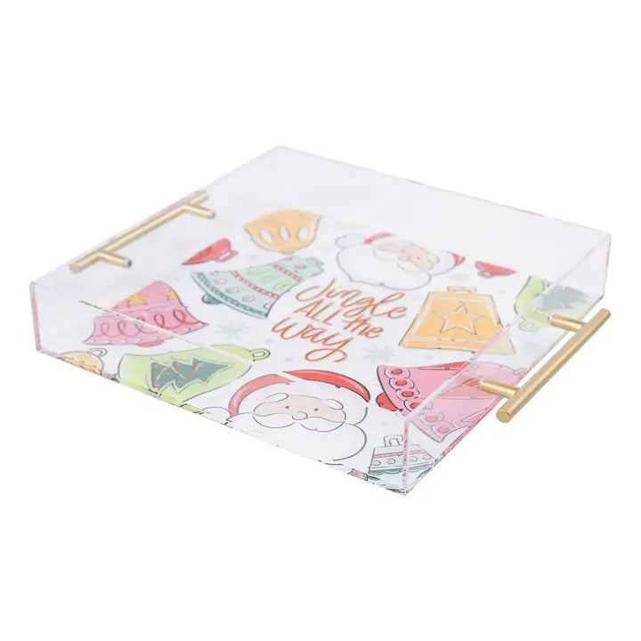 Glory Haus Jingle All the Way Santa Acrylic Tray