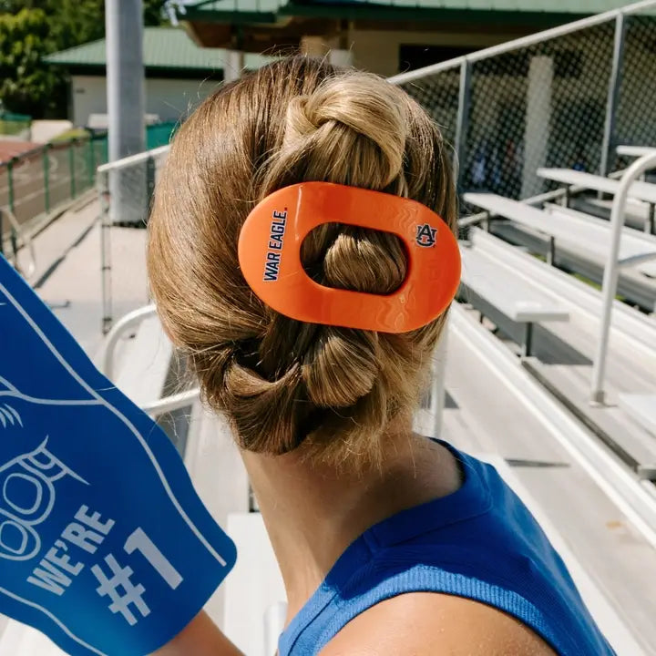 Teleties Flat Round Hair Clip | Large | War Eagle!