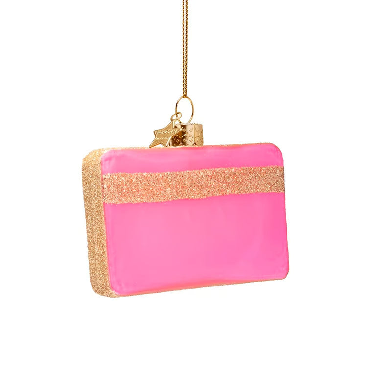 VONDELS Ornament glass pink opal credit card H2.75"