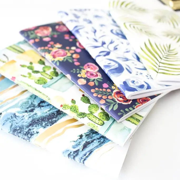 Bloom Mini Blank Lined Notebook Sets of 5, 5.5" X 2.5"