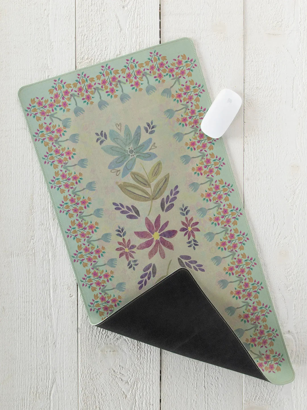Natural Life Desk Mat-Cream Folk Floral
