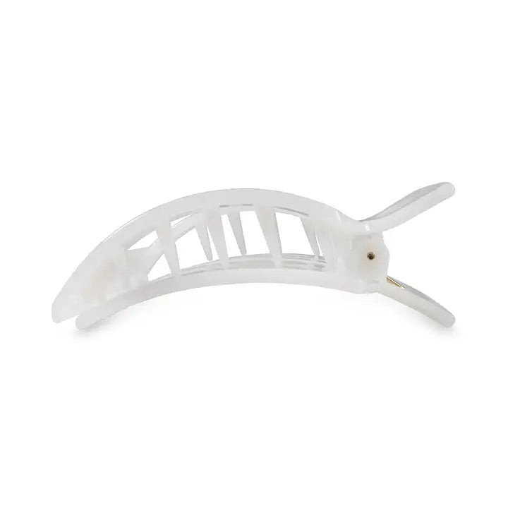 Teleties Coconut White Medium Flat Square Clip