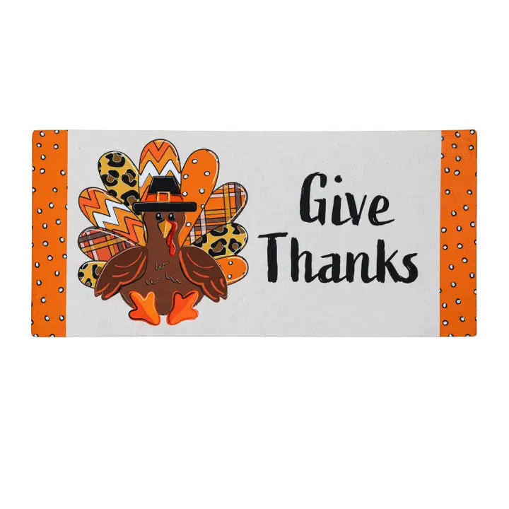 Evergreen Enterprises Give Thanks Patterned Turkey Sassafras Switch Mat