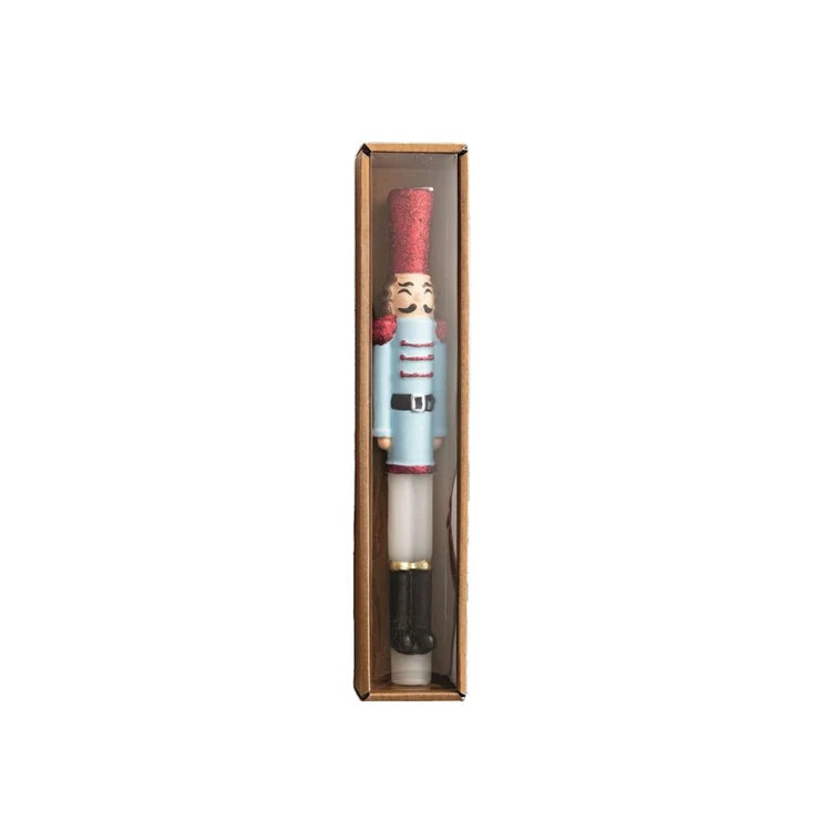 Mud Pie Blue Nutcracker Taper Candle