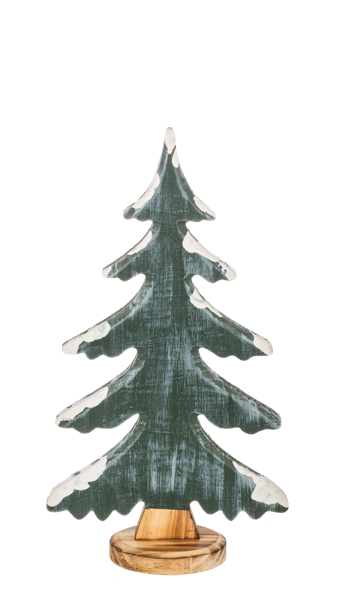 Ganz Green Tree Decor with Snow Accent