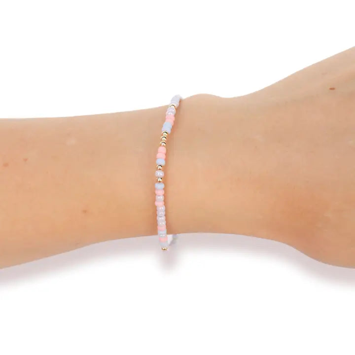 Beaded Blondes Pastel Pink, Periwinkle & Lilac Sprinkle Bracelet