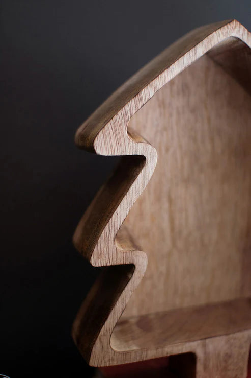 Kalalou Wooden Christmas Tree Bowl