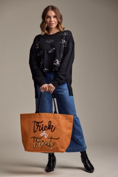 MUD PIE HALLOWEEN SPARKLE SWEATSHIRT