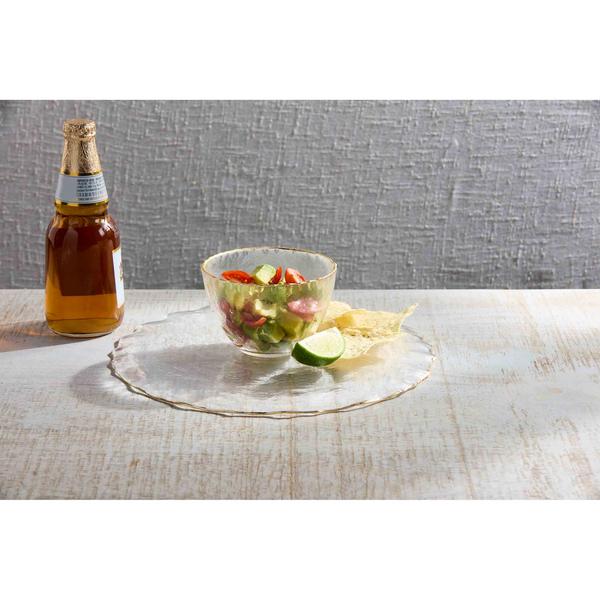 MUD PIE GLASS REVERSIBLE CHIP AND DIP SET