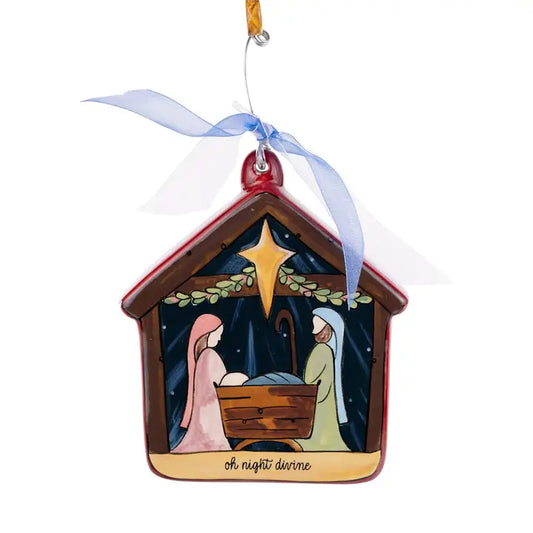 Glory Haus Oh Night Divine Nativity Puff Ornament