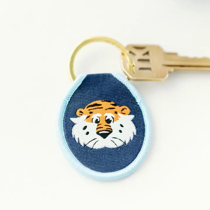 Auburn University Aubie Embroidered Keychain