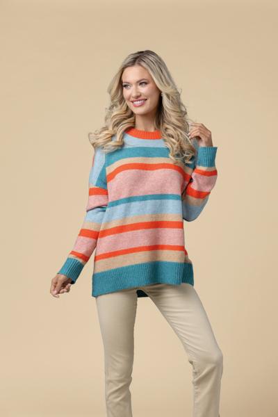 MUD PIE SYLAS STRIPED SWEATER-BLUE