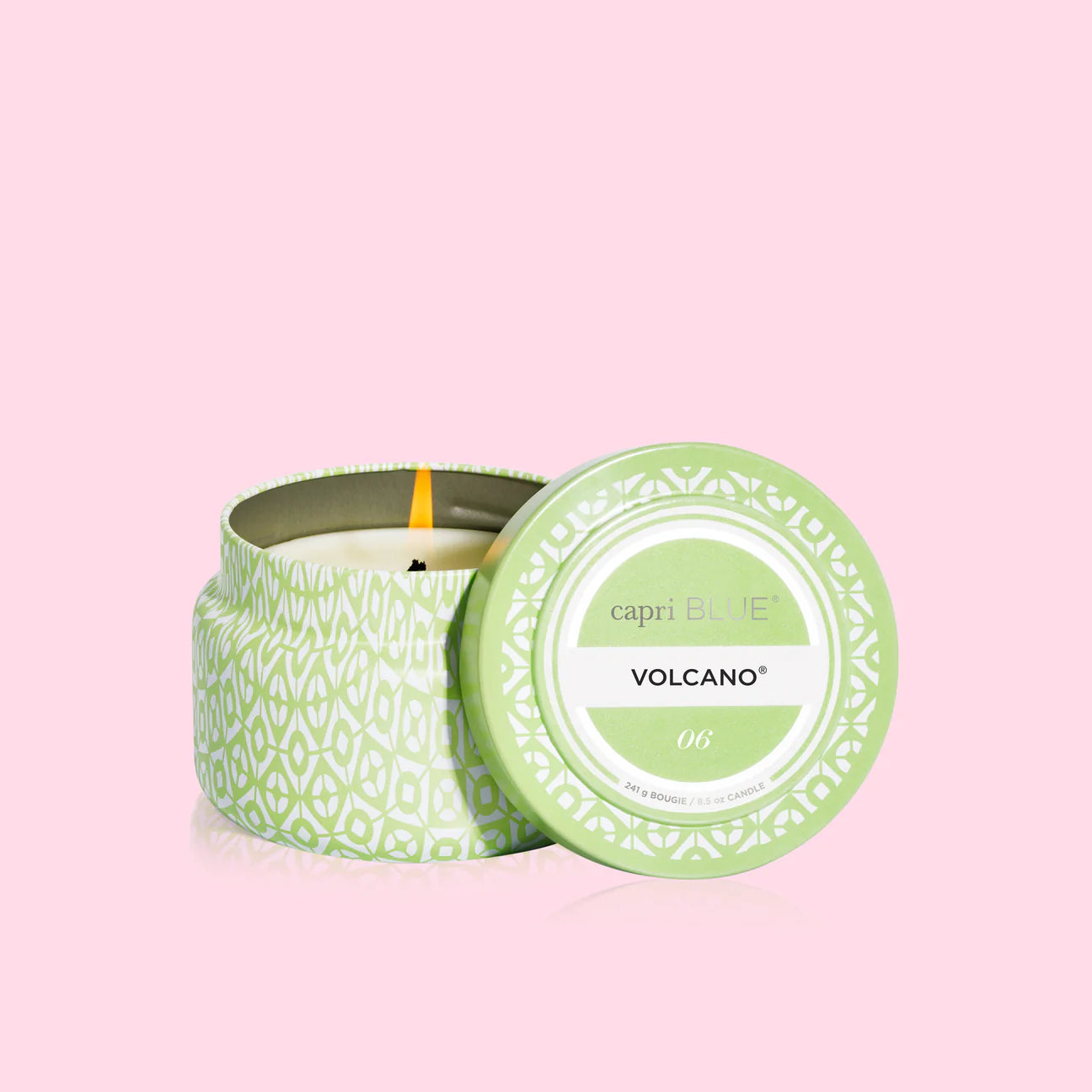 capri BLUE Volcano Iced Matcha Printed Travel Tin Candle, 8.5 oz