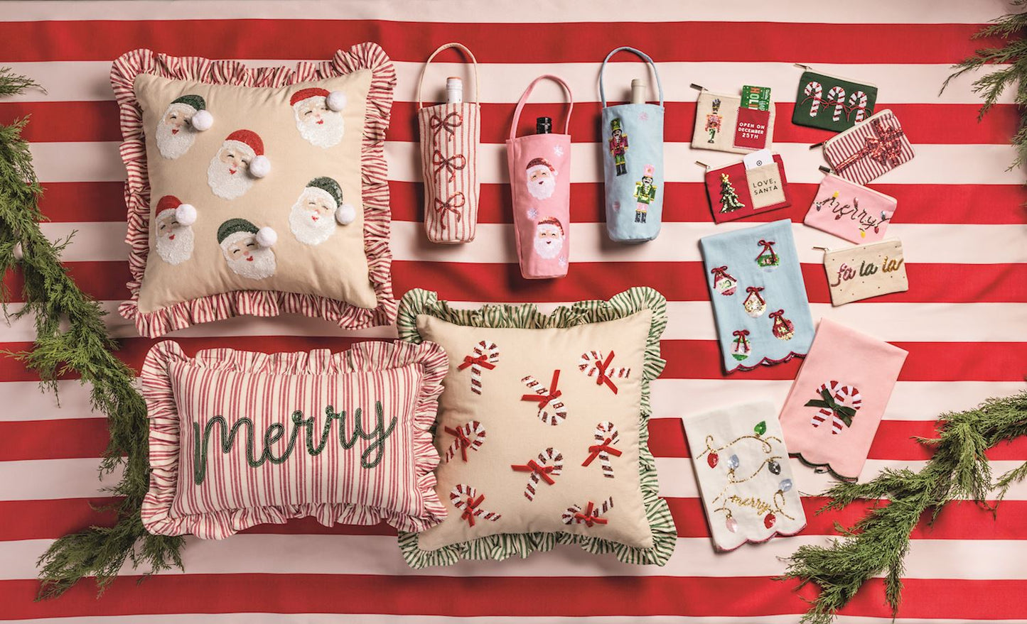 MUD PIE LOVE SANTA SEQUIN ZIP POUCH