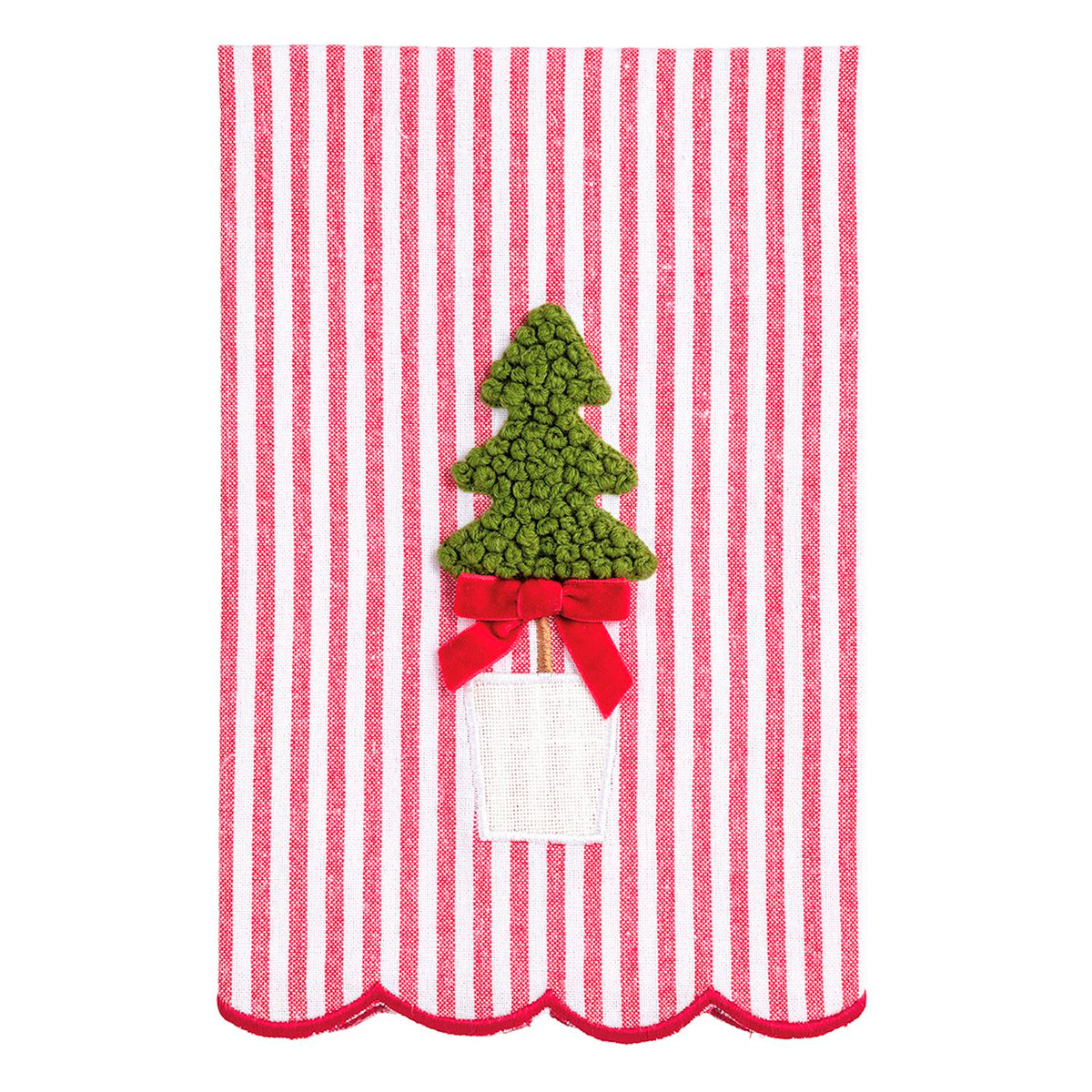 MUD PIE STRIPE TREE TOPIARY TOWEL