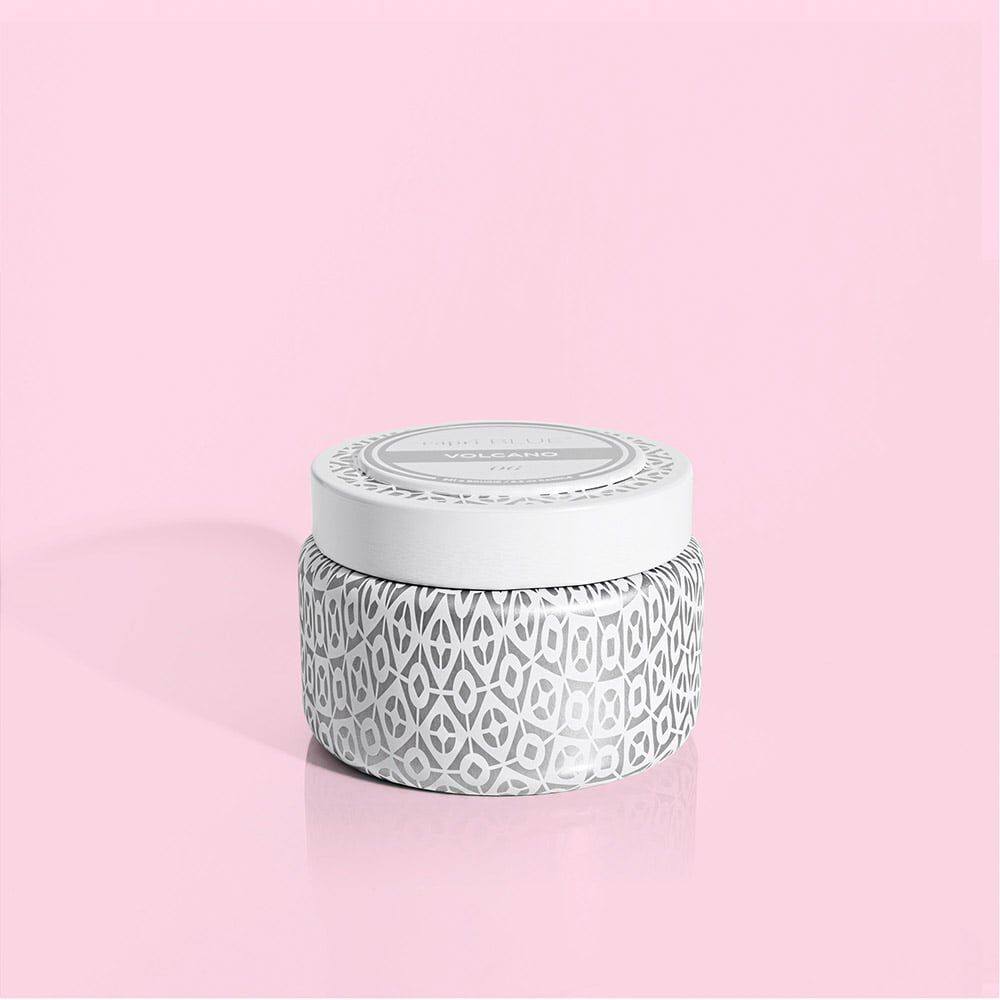 capri BLUE Volcano White Printed Travel Tin, 8.5 oz