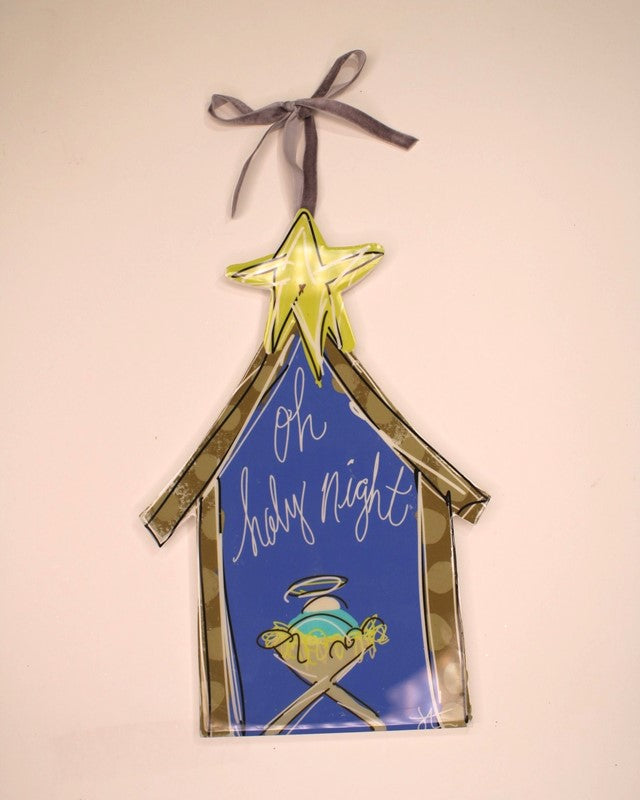 Trade Cie Cutout Acrylic Ornament, Manger Oh Holy Night