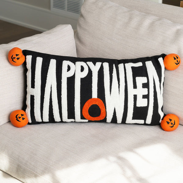 Howard's Happy Halloween 12x22 Embroidered Lumbar Pillow